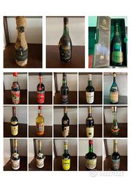 Lotto bottiglie vintage vini,liquori anni '60-70 
