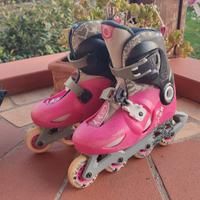 roller blades e set protezioni bambina
