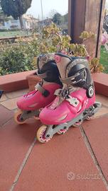 roller blades e set protezioni bambina