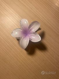 Pinza Capelli Fiore Lilla/Bianco