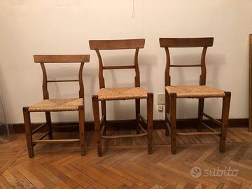 SEDIE IN LEGNO IMPAGLIATE