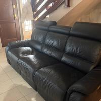 Divano pelle nere 3 posti
