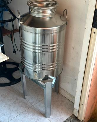 Contenitore olio 50 litri acciaio inox 18-10