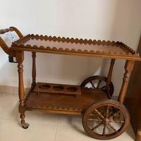 Carello porta bevande in legno