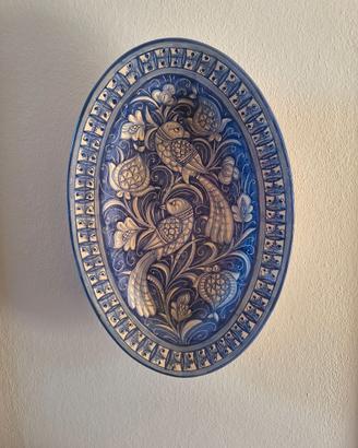 Piatto da Parete in Ceramica Decorata a Mano