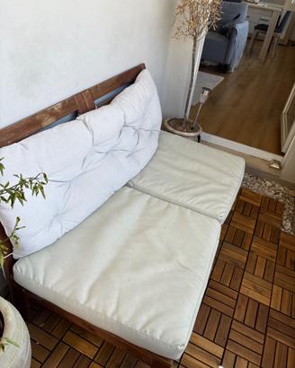 Divano a 2 posti, da esterno con bracciolo