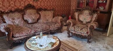 Divano barocco veneziano in legno intagliato