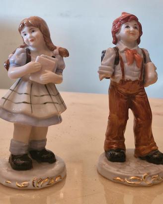 coppia di statuine di ceramica del '900