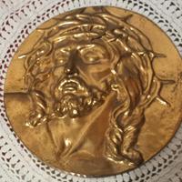 Capezzale in metallo bagnato in oro, vintage 70s 