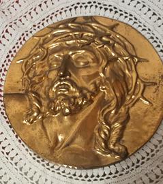 Capezzale in metallo bagnato in oro, vintage 70s 