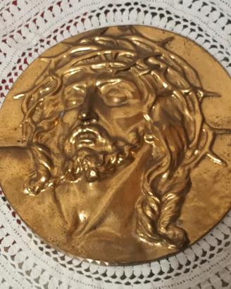 Capezzale in metallo bagnato in oro, vintage 70s 