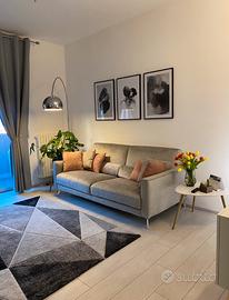 Divano 3 posti Poltronesofa grigio tessuto Nuvola