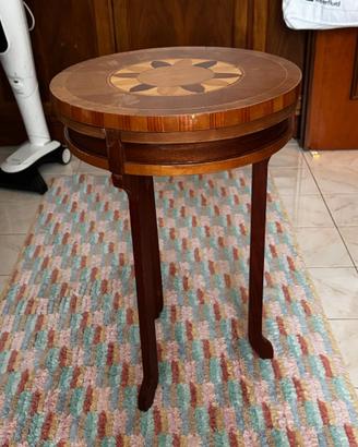 Elegante Tavolino Intarsiato Vintage legno