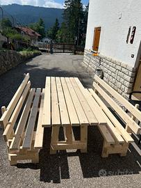 Panche in legno fatte a mano
