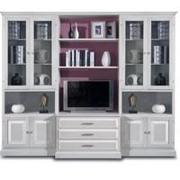 Parete per sala in legno di tiglio bianco opaco