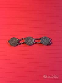 Bracciale vintage con 3 monete svizzere ½ franco