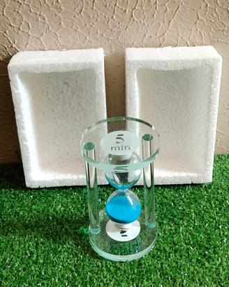 Souvenir in Vetro Clessidra Da 5 Minuti Sabbia Blu