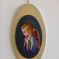 Quadro ovale in legno anni 70