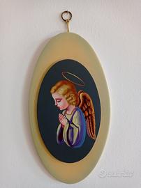 Quadro ovale in legno anni 70