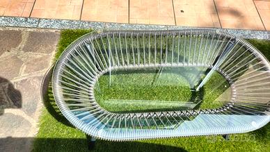 tavolino piano vetro temperato 