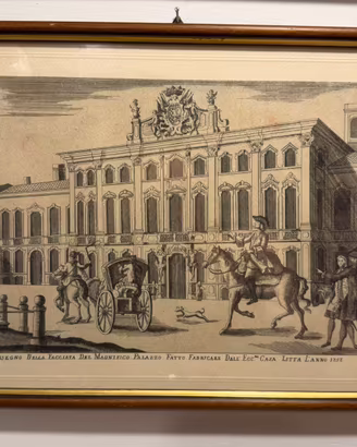 Stampa antica palazzo Litta milano cornice quadro