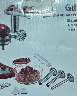 Tritacarne acciaio inox per KitchenAid