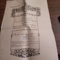 Attestato Croce al Merito di Guerra 1915-18 (1923)