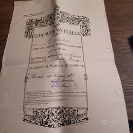 Attestato Croce al Merito di Guerra 1915-18 (1923)