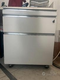 cassettiera legno laccato bianco