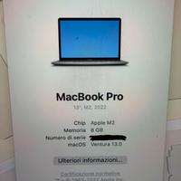 Mac book pro 2022 M2