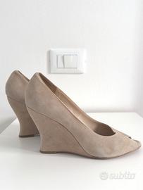 Décolleté scamosciate beige