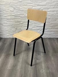 Sedia legno ristorante vintage stile scuola