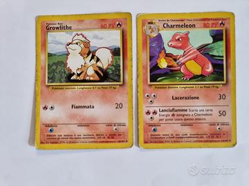 Pokémon set base 102 combi Charmeleon e Growlithe