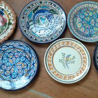 set di 6 piatti decorativi da parete vintage 