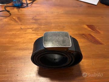 Cintura nera in pelle 105cm x 3,5cm - United Color