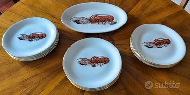 Servizio Piatti Porcellana Richard Ginori Aragosta