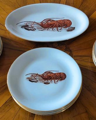 Servizio Piatti Porcellana Richard Ginori Aragosta