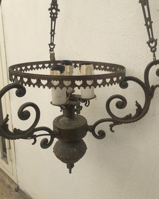 lampadario ferro battuto