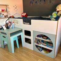 Cameretta letto singolo rialzato