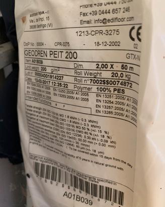 Telo geotessuto geodren peit 200