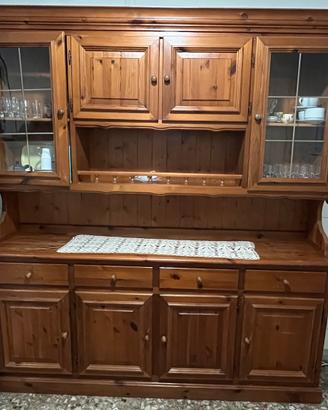 Credenza cucina vetrinetta in legno retró