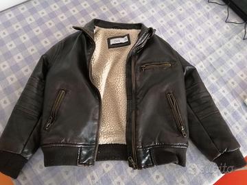 Giacca in pelle imbottita