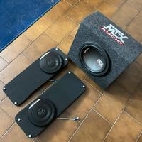 Subwoofer auto attivo mtx audio rtp8 con cablaggi