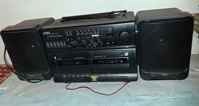 Radio Aiwa anni 80 con doppie cassette 