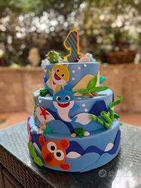 Torta scenografica Baby Shark 11