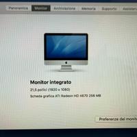 I-mac 21.5 inch Mid 2010 con tastiera e mouse