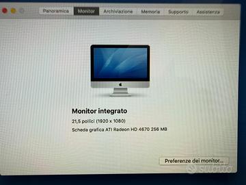 I-mac 21.5 inch Mid 2010 con tastiera e mouse