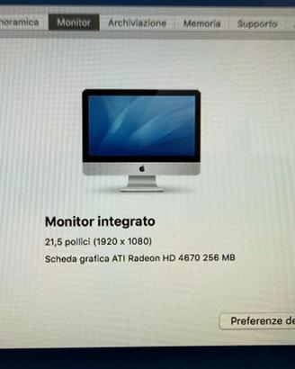 I-mac 21.5 inch Mid 2010 con tastiera e mouse