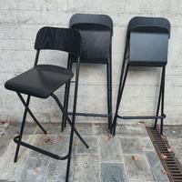 3 sgabelli da bar (alti) IKEA neri  pieghevoli