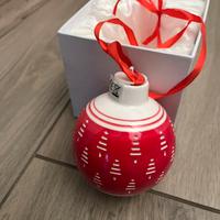Palla di Natale in ceramica abeti rossi e luce led